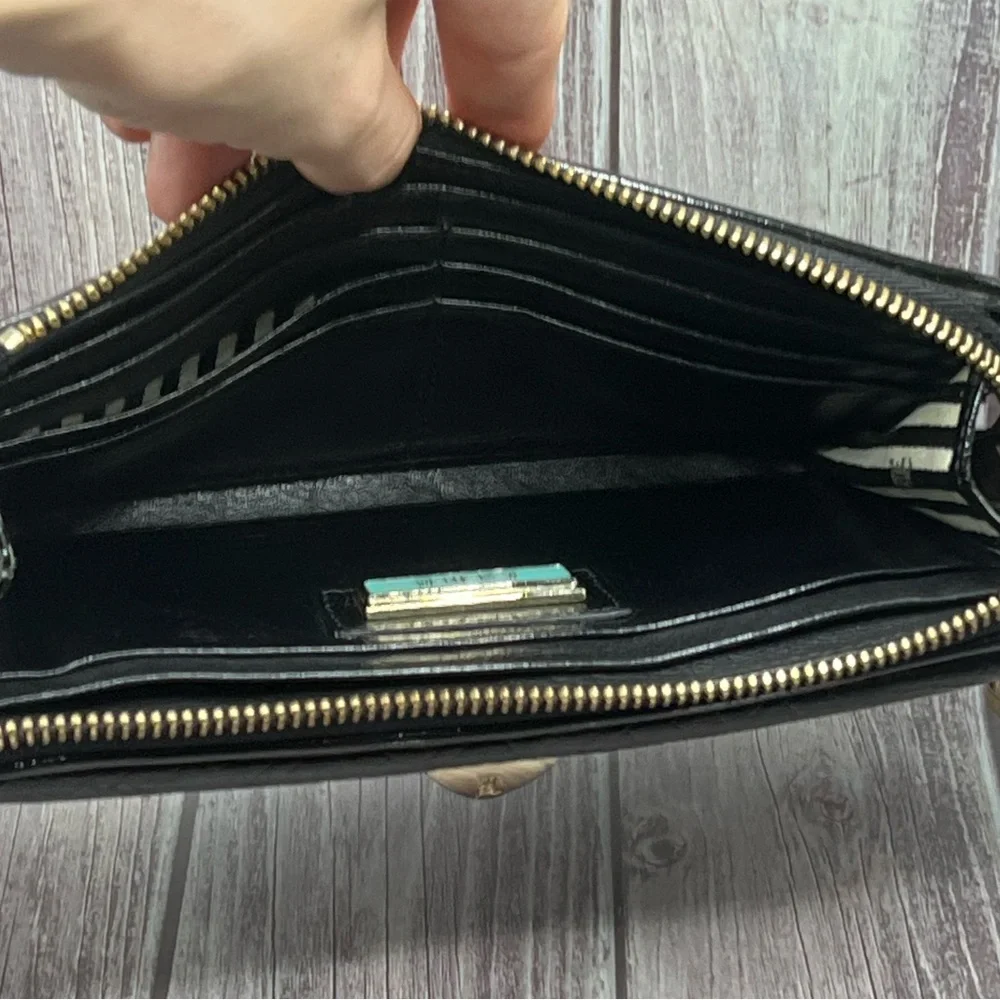L.A.M.B VTG Y2K Gwen Stefani Black Zip Wallet Patent Leather & Fabric RARE - Picture 12 of 16